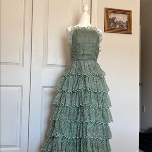 Doen Green Lace Maxi Dress